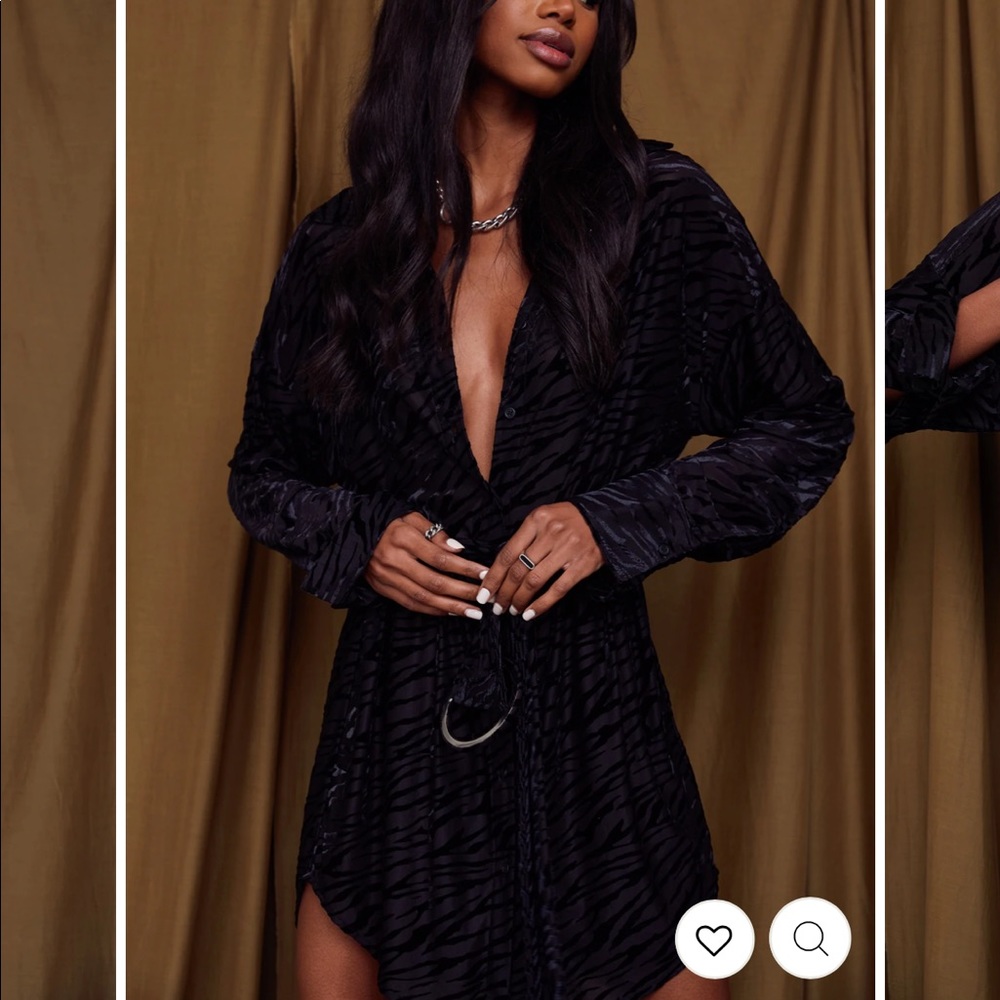 After Party Black Velvet Zebra Dress